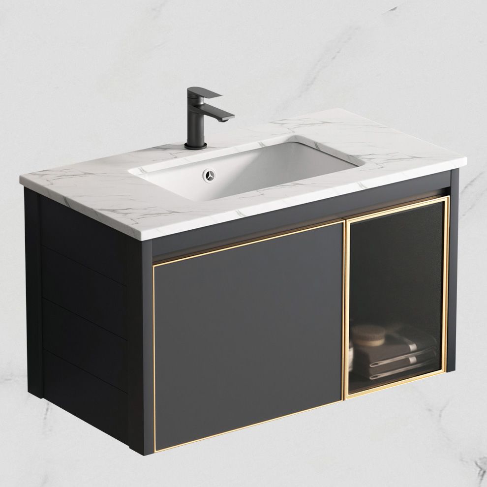 Glam Rectangular Bath Vanity Black Metal Base Single-Sink Bathroom Vanity Clearhalo 'Bathroom Remodel & Bathroom Fixtures' 'Bathroom Vanities' 'bathroom_vanities' 'Home Improvement' 'home_improvement' 'home_improvement_bathroom_vanities' 1200x1200_87b1c7fd-1478-4132-b5b6-77b9ff066b5f