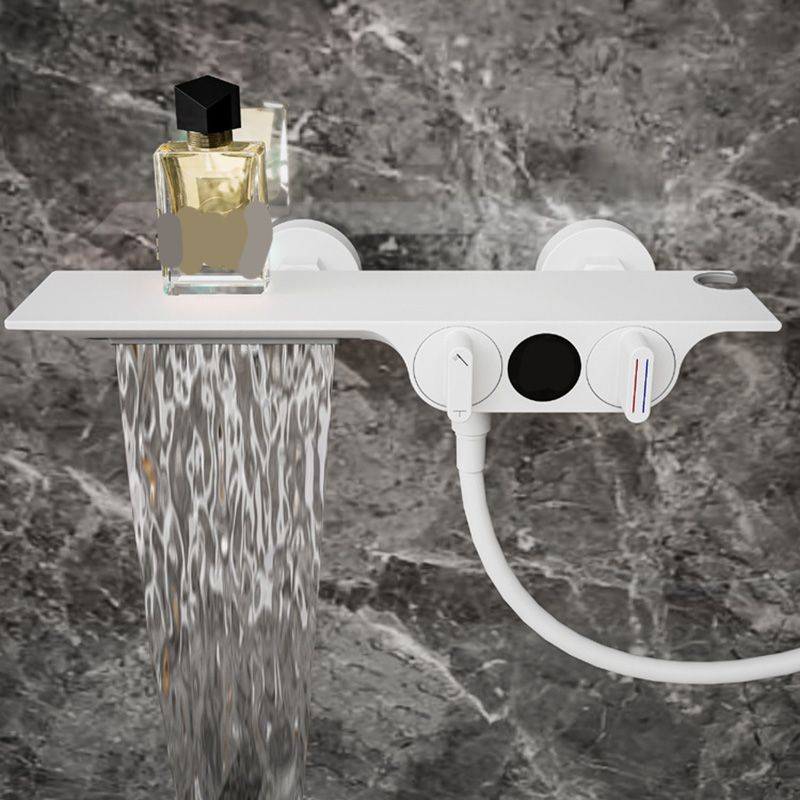 Modern Wall Mounted Faucet 2-Handle and 2-Hole Bath Faucet Trim Clearhalo 'Bathroom Remodel & Bathroom Fixtures' 'Bathtub Faucets' 'bathtub_faucets' 'Home Improvement' 'home_improvement' 'home_improvement_bathtub_faucets' 1200x1200_87b2c0ae-6e1a-41aa-9d7f-e5fc8cf7a69b