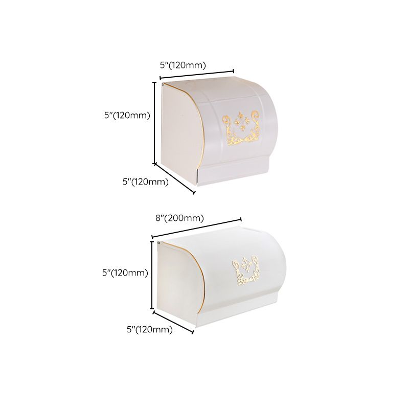 Vintage Bathroom Accessory Set Aluminum Paper Holder in White Clearhalo 'Bathroom Hardware Sets' 'Bathroom Hardware' 'Bathroom Remodel & Bathroom Fixtures' 'bathroom_hardware_sets' 'Home Improvement' 'home_improvement' 'home_improvement_bathroom_hardware_sets' 1200x1200_87ba9f59-9e3a-4d79-9a78-8e2d95895001