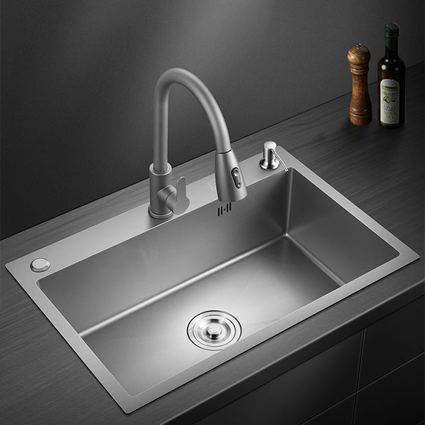 Modern Style Kitchen Sink Stainless Steel Kitchen Sink with Drain Strainer Kit Clearhalo 'Home Improvement' 'home_improvement' 'home_improvement_kitchen_sinks' 'Kitchen Remodel & Kitchen Fixtures' 'Kitchen Sinks & Faucet Components' 'Kitchen Sinks' 'kitchen_sinks' 1200x1200_87d97c04-e4e5-4b82-86a8-07894a17bca8
