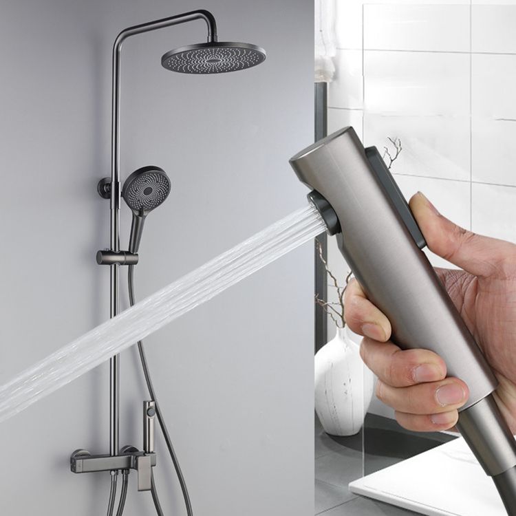 Modern Shower Head Combo Brass Adjustable Shower Head Wall Mounted Shower Set Clearhalo 'Bathroom Remodel & Bathroom Fixtures' 'Home Improvement' 'home_improvement' 'home_improvement_shower_faucets' 'Shower Faucets & Systems' 'shower_faucets' 'Showers & Bathtubs Plumbing' 'Showers & Bathtubs' 1200x1200_87e0f6dc-bb07-4e15-bfd0-66edfb6488a6