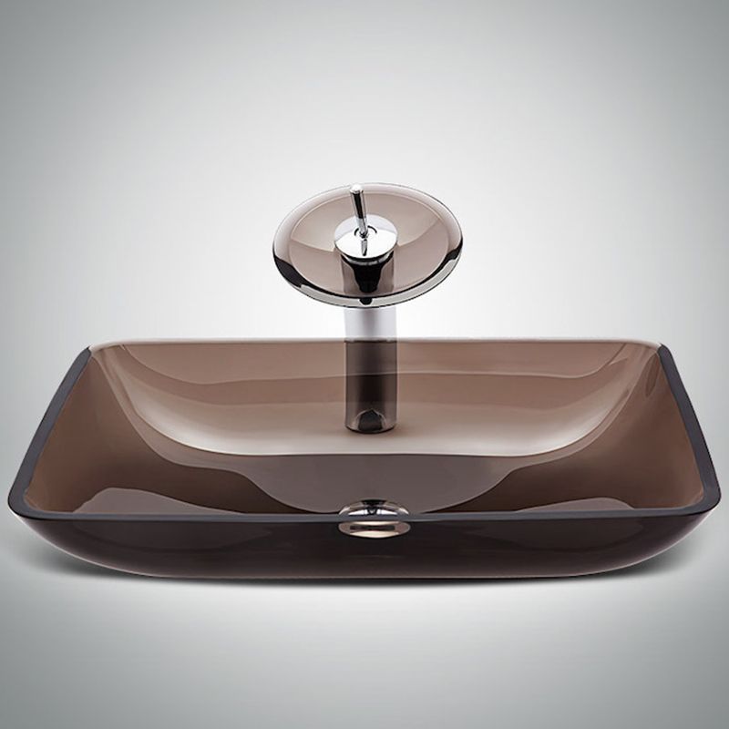 Modern Vessel Sink Oval Glass with Pop-Up Drain and Faucet Vessel Lavatory Sink Clearhalo 'Bathroom Remodel & Bathroom Fixtures' 'Bathroom Sinks & Faucet Components' 'Bathroom Sinks' 'bathroom_sink' 'Home Improvement' 'home_improvement' 'home_improvement_bathroom_sink' 1200x1200_87e1f331-fbaf-4426-b736-fcd1b7c1dcae