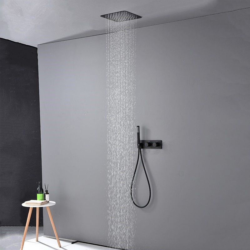 Modern Solid Color Shower Combo Ceiling Mounted Shower System Clearhalo 'Bathroom Remodel & Bathroom Fixtures' 'Home Improvement' 'home_improvement' 'home_improvement_shower_faucets' 'Shower Faucets & Systems' 'shower_faucets' 'Showers & Bathtubs Plumbing' 'Showers & Bathtubs' 1200x1200_87e7aafe-11a2-476f-8621-20c1398169f8