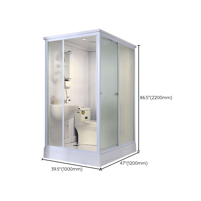 Framed Tempered Glass Shower Kit Included Framed Shower Stall in White without Toilet Clearhalo 'Bathroom Remodel & Bathroom Fixtures' 'Home Improvement' 'home_improvement' 'home_improvement_shower_stalls_enclosures' 'Shower Stalls & Enclosures' 'shower_stalls_enclosures' 'Showers & Bathtubs' 1200x1200_87ed4309-79b1-43dd-a29e-038a5b3ee598