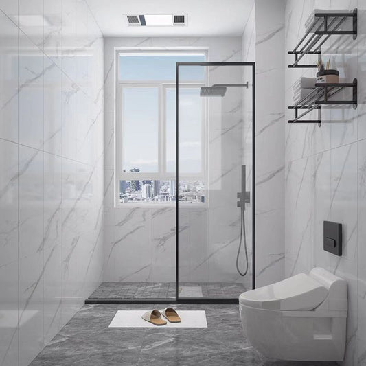 Narrow Bezel Transparent Shower Door Tempered Glass Shower Bath Door Clearhalo 'Bathroom Remodel & Bathroom Fixtures' 'Home Improvement' 'home_improvement' 'home_improvement_shower_tub_doors' 'Shower and Tub Doors' 'shower_tub_doors' 'Showers & Bathtubs' 1200x1200_87ef314a-dee6-44f1-851e-19fd1a394110
