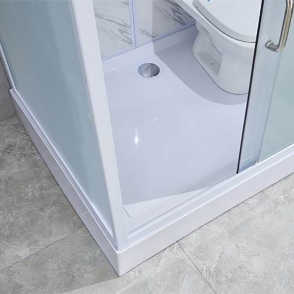 Single Sliding Tempered Glass Shower Stall Rectangle Frosted Shower Kit Clearhalo 'Bathroom Remodel & Bathroom Fixtures' 'Home Improvement' 'home_improvement' 'home_improvement_shower_stalls_enclosures' 'Shower Stalls & Enclosures' 'shower_stalls_enclosures' 'Showers & Bathtubs' 1200x1200_87f1ceff-eafe-4e8c-8172-91f9b11309bd