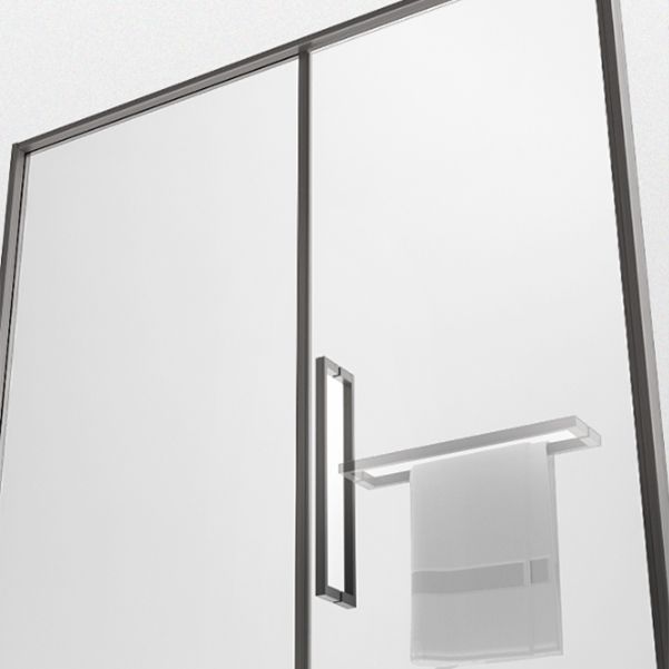 Glass and Metal Shower Door Simple One-Line Shower Bath Door Clearhalo 'Bathroom Remodel & Bathroom Fixtures' 'Home Improvement' 'home_improvement' 'home_improvement_shower_tub_doors' 'Shower and Tub Doors' 'shower_tub_doors' 'Showers & Bathtubs' 1200x1200_880d680f-bad9-4b12-b2a8-356f38528b1c