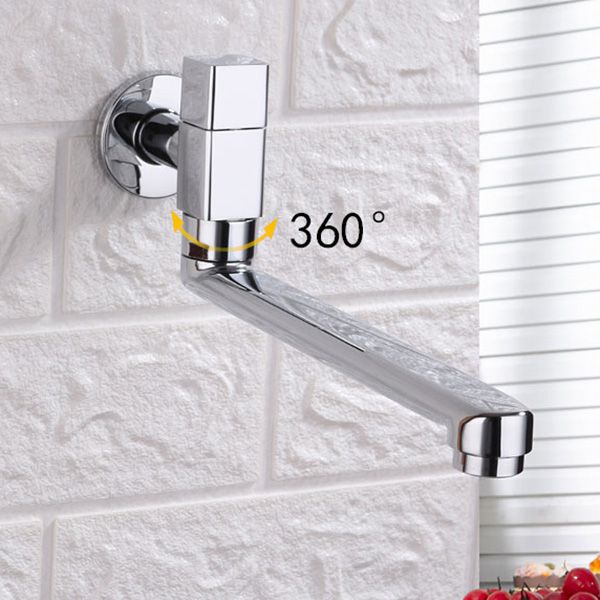 Contemporary Wall Mounted Bathroom Faucet Knob Handle Low Arc Rotatable Solid Brass Faucet Clearhalo 'Bathroom Remodel & Bathroom Fixtures' 'Bathroom Sink Faucets' 'Bathroom Sinks & Faucet Components' 'bathroom_sink_faucets' 'Home Improvement' 'home_improvement' 'home_improvement_bathroom_sink_faucets' 1200x1200_884dab1c-48d1-48f4-a85a-9cca6803e9e0