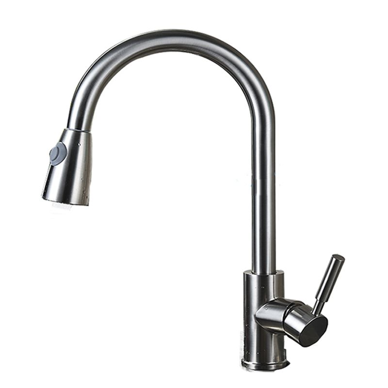 1-Handle Kitchen Faucet Pull down Sprayer with Supply Lines Bar Faucet Clearhalo 'Home Improvement' 'home_improvement' 'home_improvement_kitchen_faucets' 'Kitchen Faucets' 'Kitchen Remodel & Kitchen Fixtures' 'Kitchen Sinks & Faucet Components' 'kitchen_faucets' 1200x1200_886856dc-9bcf-4509-8462-f4bd2481c297