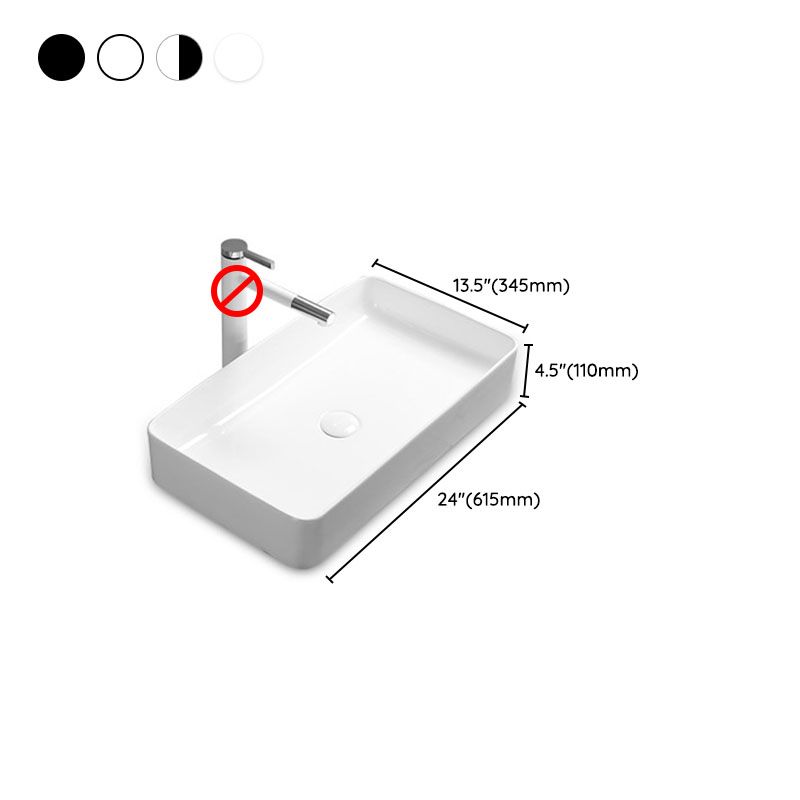 Modern Bathroom Sink Rectangular Porcelain Trough Sink with Pop-Up Drain Clearhalo 'Bathroom Remodel & Bathroom Fixtures' 'Bathroom Sinks & Faucet Components' 'Bathroom Sinks' 'bathroom_sink' 'Home Improvement' 'home_improvement' 'home_improvement_bathroom_sink' 1200x1200_8870b804-71c4-4c74-93d3-07de684302a5