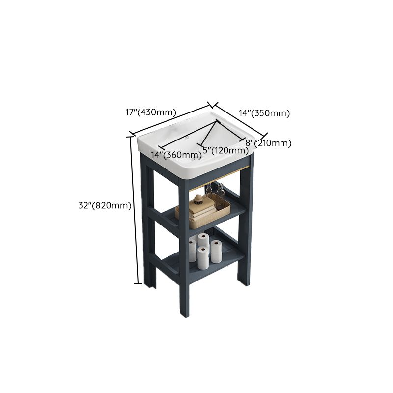 Metal Frame Vanity Shelving Included Single Sink Freestanding Bathroom Vanity Clearhalo 'Bathroom Remodel & Bathroom Fixtures' 'Bathroom Vanities' 'bathroom_vanities' 'Home Improvement' 'home_improvement' 'home_improvement_bathroom_vanities' 1200x1200_887394da-318c-41a9-b775-b3a30b67df1b