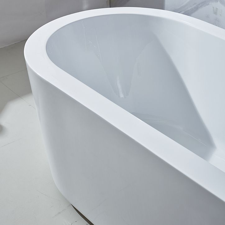 Modern Oval Stand Alone Bath Back to Wall Acrylic Soaking Bathtub Clearhalo 'Bathroom Remodel & Bathroom Fixtures' 'Bathtubs' 'Home Improvement' 'home_improvement' 'home_improvement_bathtubs' 'Showers & Bathtubs' 1200x1200_8873ac2a-61e3-44a8-a43c-b25424e8e5b6
