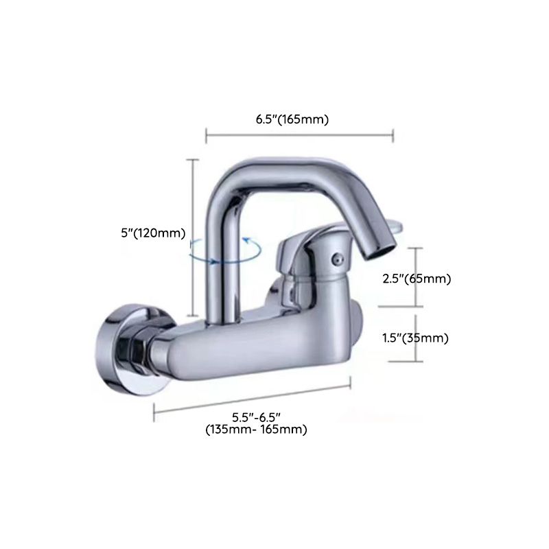Modern Metal Wall-mounted Kitchen Faucet One Handle High Arch Water Filler Clearhalo 'Home Improvement' 'home_improvement' 'home_improvement_kitchen_faucets' 'Kitchen Faucets' 'Kitchen Remodel & Kitchen Fixtures' 'Kitchen Sinks & Faucet Components' 'kitchen_faucets' 1200x1200_88753325-cfba-4f29-9b05-1386cf17bf8d