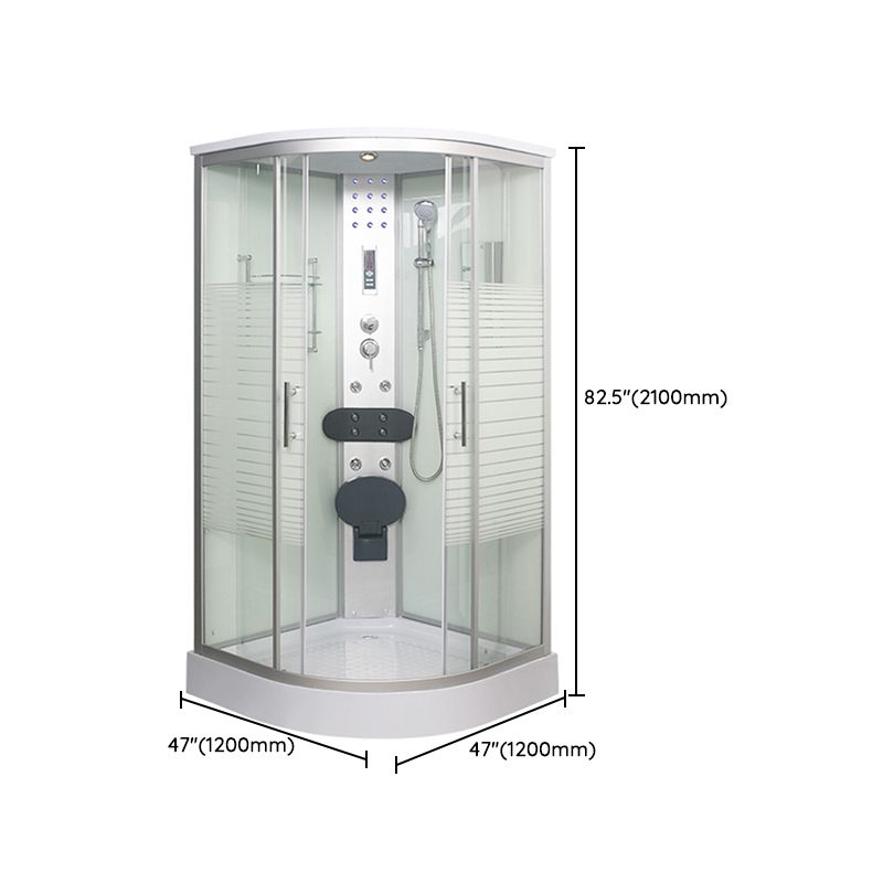 Double Sliding Shower Stall Round Shower Stall with Light and Towel Bar Clearhalo 'Bathroom Remodel & Bathroom Fixtures' 'Home Improvement' 'home_improvement' 'home_improvement_shower_stalls_enclosures' 'Shower Stalls & Enclosures' 'shower_stalls_enclosures' 'Showers & Bathtubs' 1200x1200_887d4ddf-ef3f-494e-b74f-6686097e8b85