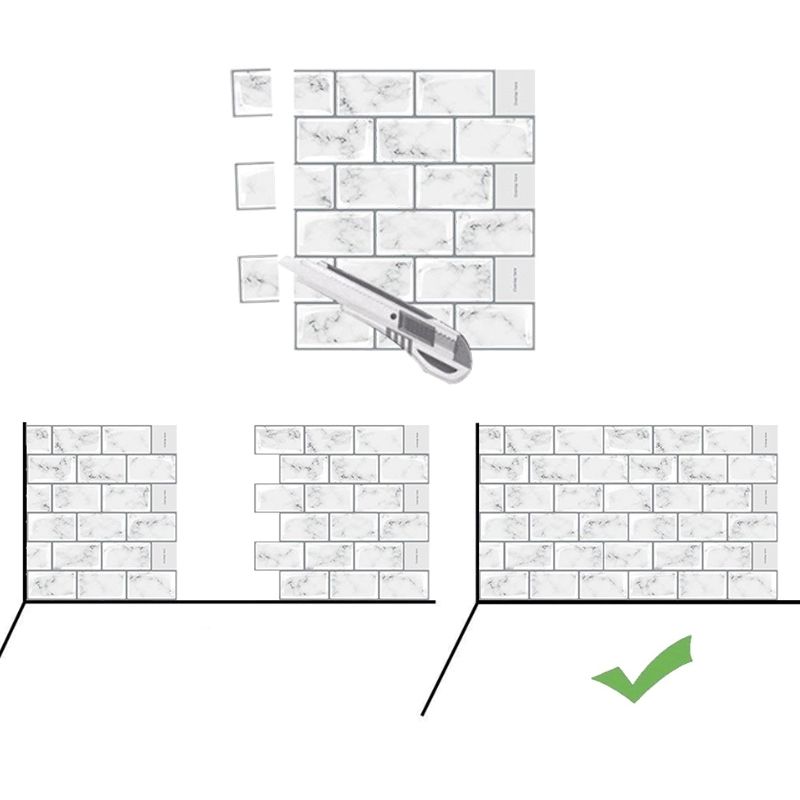 Plain Peel & Stick Tile Scratch Resistant Plastic Peel and Stick Subway Tile for Shower Clearhalo 'Flooring 'Home Improvement' 'home_improvement' 'home_improvement_peel_stick_blacksplash' 'Peel & Stick Backsplash Tile' 'peel_stick_blacksplash' 'Walls & Ceilings' Walls and Ceiling' 1200x1200_88894419-d3db-4b09-8364-842c5fb986e4