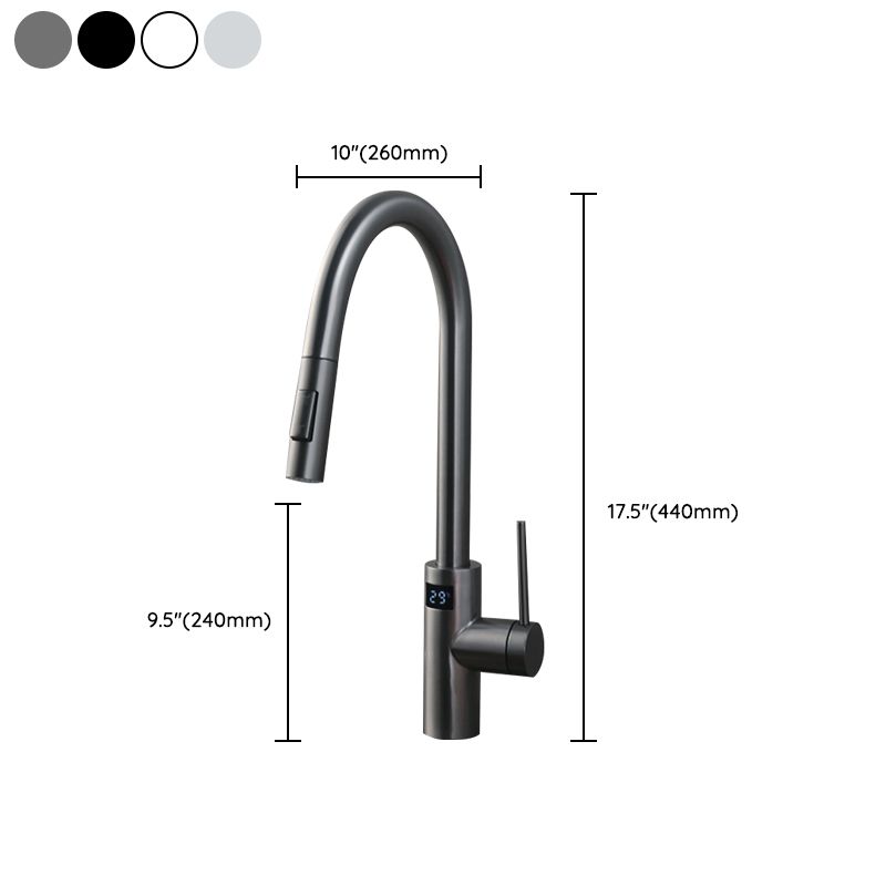 Swivel Spout Kitchen Bar Faucet Touch Sensor with Pull Out Sprayer Clearhalo 'Home Improvement' 'home_improvement' 'home_improvement_kitchen_faucets' 'Kitchen Faucets' 'Kitchen Remodel & Kitchen Fixtures' 'Kitchen Sinks & Faucet Components' 'kitchen_faucets' 1200x1200_889d9e7d-1e3a-4f09-af63-17a6643c0a61