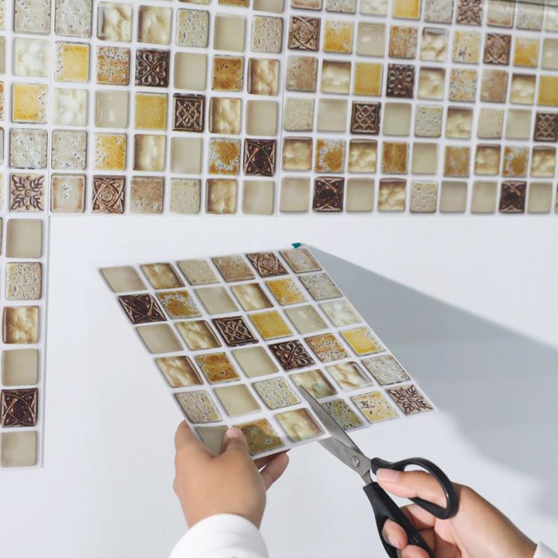 Plastic Peel and Stick Tiles Mosaic Tile Grid Square Waterproof Peel & Stick Tile 10-Pack Clearhalo 'Flooring 'Home Improvement' 'home_improvement' 'home_improvement_peel_stick_blacksplash' 'Peel & Stick Backsplash Tile' 'peel_stick_blacksplash' 'Walls & Ceilings' Walls and Ceiling' 1200x1200_889f928b-7538-47f1-a18b-10ed4636f1d8