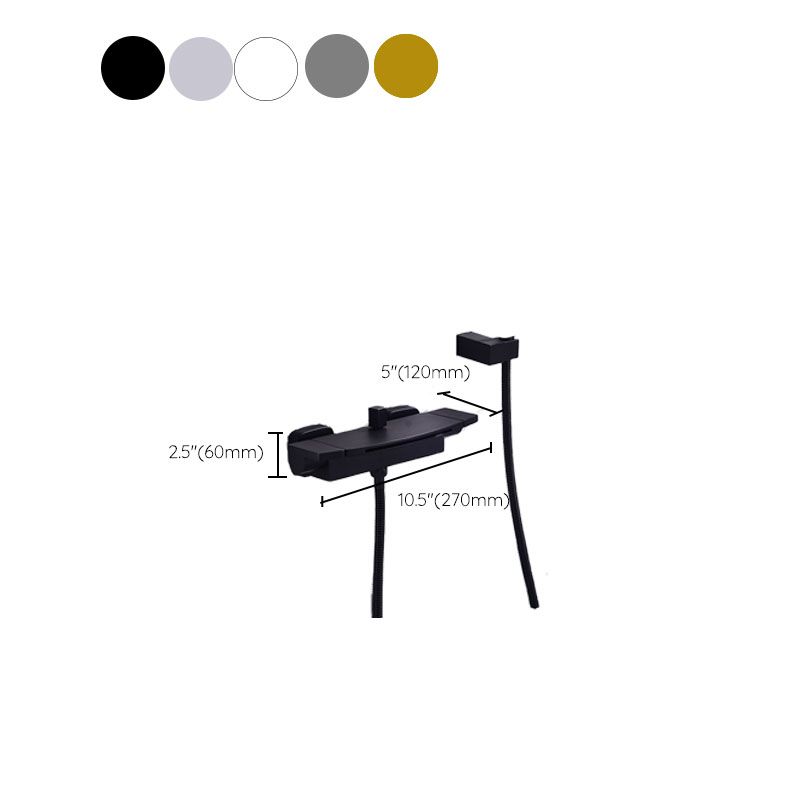 Contemporary Bathroom Faucet Wall Mounted Copper Low Arc Fixed Clawfoot Tub Faucets Clearhalo 'Bathroom Remodel & Bathroom Fixtures' 'Bathtub Faucets' 'bathtub_faucets' 'Home Improvement' 'home_improvement' 'home_improvement_bathtub_faucets' 1200x1200_88c92dcd-b412-411d-a00a-fafe980207d9