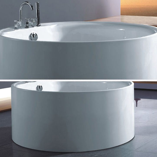 Round Acrylic Soaking Bathtub Modern Stand Alone Back to Wall Tub Clearhalo 'Bathroom Remodel & Bathroom Fixtures' 'Bathtubs' 'Home Improvement' 'home_improvement' 'home_improvement_bathtubs' 'Showers & Bathtubs' 1200x1200_88dc7554-01c8-48b0-bf2d-fa513fd5bead