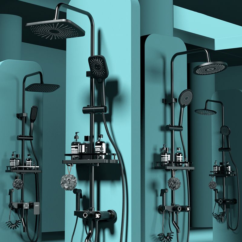 Modern Style Shower System Spot Resist Wall Mounted Shower System Clearhalo 'Bathroom Remodel & Bathroom Fixtures' 'Home Improvement' 'home_improvement' 'home_improvement_shower_faucets' 'Shower Faucets & Systems' 'shower_faucets' 'Showers & Bathtubs Plumbing' 'Showers & Bathtubs' 1200x1200_88e84216-56b0-4877-95d4-1f389878975d