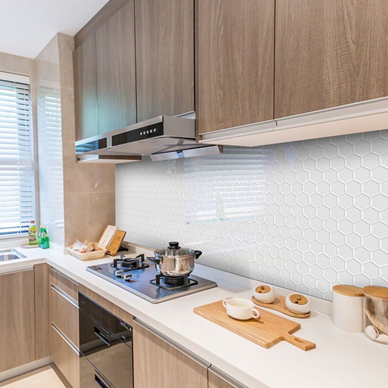 Peel and Stick Tiles Hexagonal Waterproof PVC Peel & Stick Mosaic Tile for Shower Clearhalo 'Flooring 'Home Improvement' 'home_improvement' 'home_improvement_peel_stick_blacksplash' 'Peel & Stick Backsplash Tile' 'peel_stick_blacksplash' 'Walls & Ceilings' Walls and Ceiling' 1200x1200_88f45351-9f78-4828-8461-d4998ebf9779