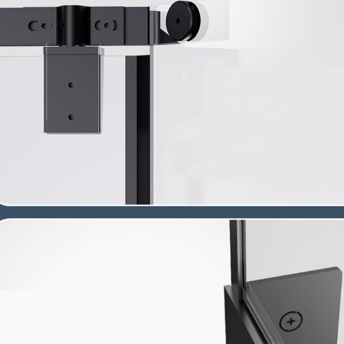 Neo-Angle Polished Glass Shower Enclosure Matt Black Frame Shower Stall Clearhalo 'Bathroom Remodel & Bathroom Fixtures' 'Home Improvement' 'home_improvement' 'home_improvement_shower_stalls_enclosures' 'Shower Stalls & Enclosures' 'shower_stalls_enclosures' 'Showers & Bathtubs' 1200x1200_89030746-82d1-48bc-a6dd-66a4b422070b