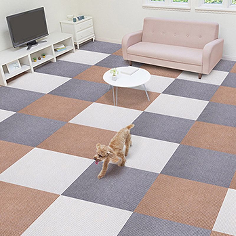 Carpet Tile Fade Resistant Non-Skid Solid Color Self-Stick Carpet Tiles Living Room Clearhalo 'Carpet Tiles & Carpet Squares' 'carpet_tiles_carpet_squares' 'Flooring 'Home Improvement' 'home_improvement' 'home_improvement_carpet_tiles_carpet_squares' Walls and Ceiling' 1200x1200_890b9f4e-8ead-410e-9461-defc1796ad58