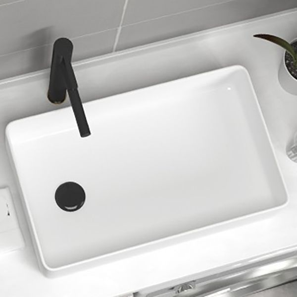 Contemporary Bathroom Sink Pop-Up Drain Porcelain Rectangular Vessel Sink Clearhalo 'Bathroom Remodel & Bathroom Fixtures' 'Bathroom Sinks & Faucet Components' 'Bathroom Sinks' 'bathroom_sink' 'Home Improvement' 'home_improvement' 'home_improvement_bathroom_sink' 1200x1200_891297dd-486b-418b-bf0e-c8d51007d5ee
