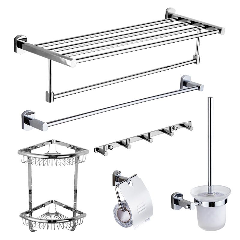Modern Bath Hardware Set Stainless Steel Bath Shelf Towel Bar Bathroom Accessory Kit Clearhalo 'Bathroom Hardware Sets' 'Bathroom Hardware' 'Bathroom Remodel & Bathroom Fixtures' 'bathroom_hardware_sets' 'Home Improvement' 'home_improvement' 'home_improvement_bathroom_hardware_sets' 1200x1200_8915a99e-c996-4bb5-a00d-c92d24f31ee9