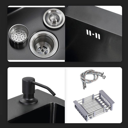 Stainless Steel Kitchen Sink Rectangle Shape Kitchen Sink with Center Drain Placement Clearhalo 'Home Improvement' 'home_improvement' 'home_improvement_kitchen_sinks' 'Kitchen Remodel & Kitchen Fixtures' 'Kitchen Sinks & Faucet Components' 'Kitchen Sinks' 'kitchen_sinks' 1200x1200_891dcefe-a887-478e-b9a8-07ec139063c1