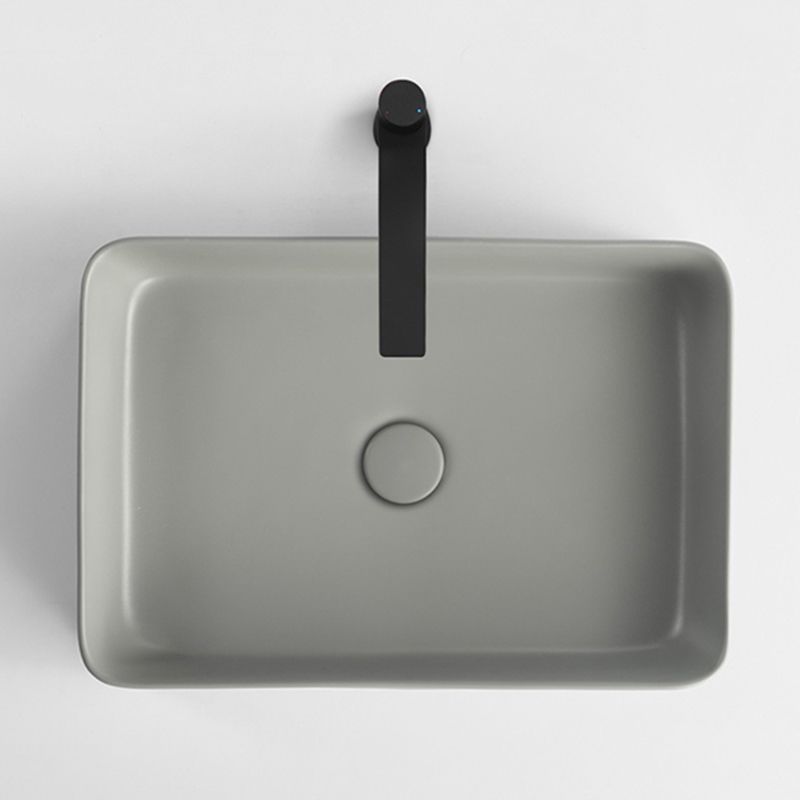 Contemporary Bathroom Sink Rectangular Porcelain Vessel Lavatory Sink with Pop-Up Drain Clearhalo 'Bathroom Remodel & Bathroom Fixtures' 'Bathroom Sinks & Faucet Components' 'Bathroom Sinks' 'bathroom_sink' 'Home Improvement' 'home_improvement' 'home_improvement_bathroom_sink' 1200x1200_892995b5-4370-4800-945e-f8818a601ea0