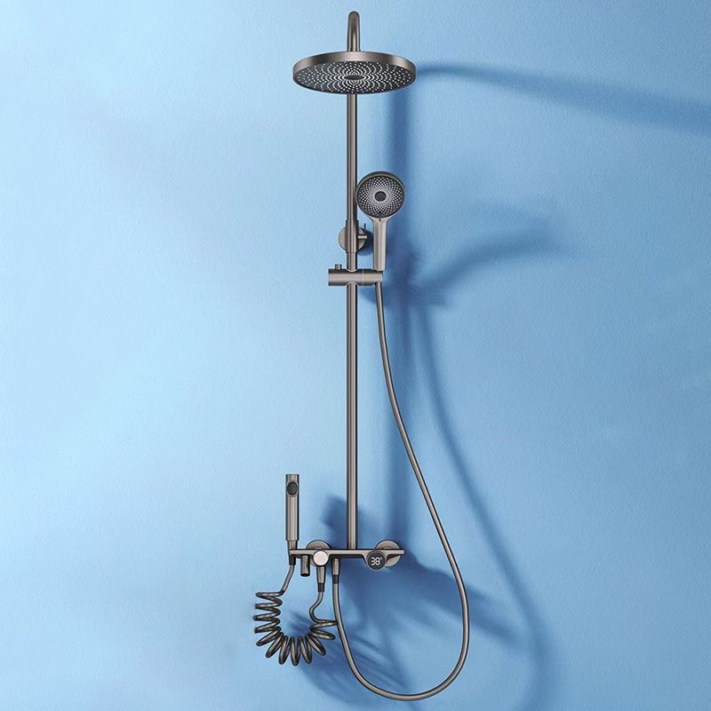 Modern Wall Mounted Shower System Dual Shower Head Shower Set Clearhalo 'Bathroom Remodel & Bathroom Fixtures' 'Home Improvement' 'home_improvement' 'home_improvement_shower_faucets' 'Shower Faucets & Systems' 'shower_faucets' 'Showers & Bathtubs Plumbing' 'Showers & Bathtubs' 1200x1200_89318b27-257f-4112-9e13-7f7c9b5476fe