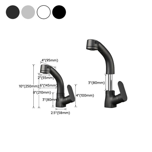 Modern Sink Faucet Pull-out Lever Handle Brass Faucet Bathroom Clearhalo 'Bathroom Remodel & Bathroom Fixtures' 'Bathroom Sink Faucets' 'Bathroom Sinks & Faucet Components' 'bathroom_sink_faucets' 'Home Improvement' 'home_improvement' 'home_improvement_bathroom_sink_faucets' 1200x1200_89404c9c-7733-4a9e-86d2-16726931e81c