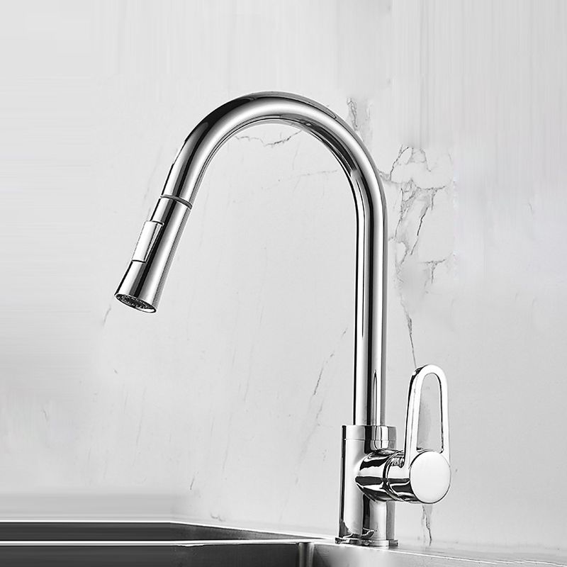 Contemporary Kitchen Faucet Copper 1-Handle High Arc Kitchen Faucet Clearhalo 'Home Improvement' 'home_improvement' 'home_improvement_kitchen_faucets' 'Kitchen Faucets' 'Kitchen Remodel & Kitchen Fixtures' 'Kitchen Sinks & Faucet Components' 'kitchen_faucets' 1200x1200_89502563-de5a-44b6-b56a-271e3b15b56a