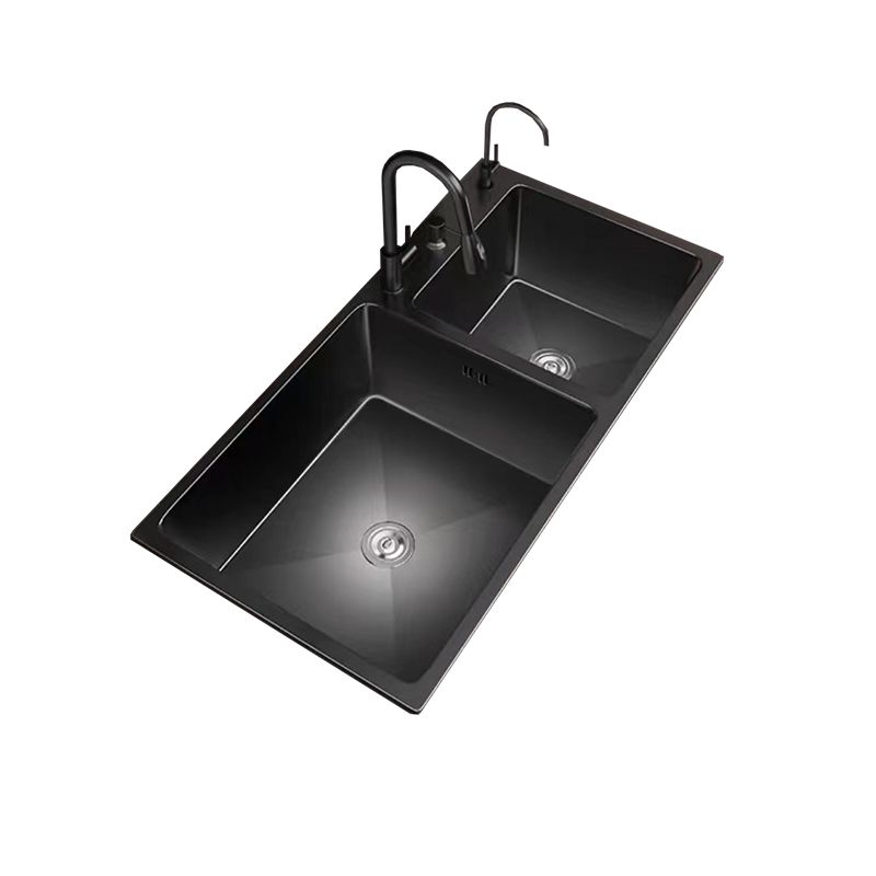 Stainless Steel Double Basin Sink Drop-In Kitchen Sink with Drain Assembly Clearhalo 'Home Improvement' 'home_improvement' 'home_improvement_kitchen_sinks' 'Kitchen Remodel & Kitchen Fixtures' 'Kitchen Sinks & Faucet Components' 'Kitchen Sinks' 'kitchen_sinks' 1200x1200_895b78c0-5de6-438d-aa16-c8fe9c51f1dd