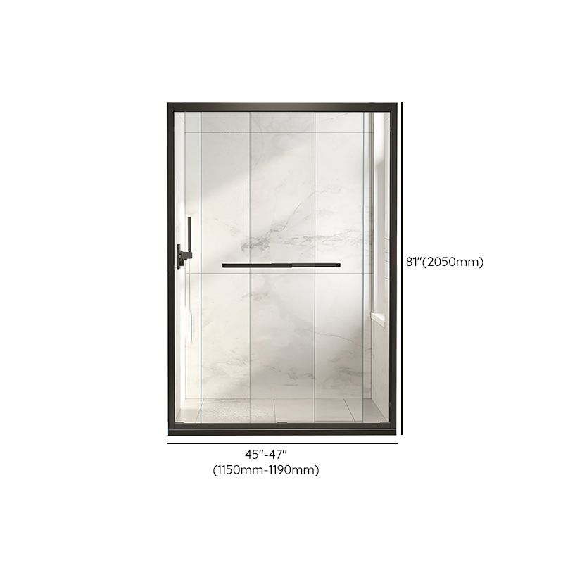 Single Sliding Semi-Frameless Shower Door Silver Clear Shower Doors Clearhalo 'Bathroom Remodel & Bathroom Fixtures' 'Home Improvement' 'home_improvement' 'home_improvement_shower_tub_doors' 'Shower and Tub Doors' 'shower_tub_doors' 'Showers & Bathtubs' 1200x1200_8965adb6-ea4d-41b5-9b5d-47f3cf7f4728