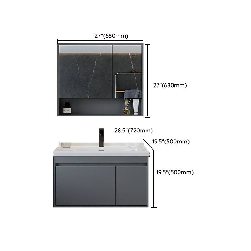 Solid Wood Grey Modern Wall Mount Open Console with Sink Set Clearhalo 'Bathroom Remodel & Bathroom Fixtures' 'Bathroom Vanities' 'bathroom_vanities' 'Home Improvement' 'home_improvement' 'home_improvement_bathroom_vanities' 1200x1200_89731649-bda2-4625-9da5-910cc6663a59