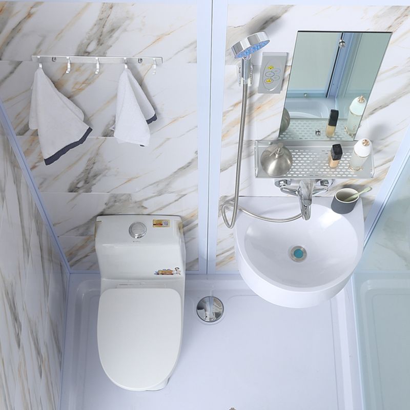 Contemporary Frosted Shower Stall Framed Single Sliding Shower Stall Clearhalo 'Bathroom Remodel & Bathroom Fixtures' 'Home Improvement' 'home_improvement' 'home_improvement_shower_stalls_enclosures' 'Shower Stalls & Enclosures' 'shower_stalls_enclosures' 'Showers & Bathtubs' 1200x1200_899ee83b-36e5-4e07-bd49-4d5eb6d76870