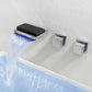 Square 3 Hole Bathroom Faucet 2-Handle Wall Mounted Bathroom Faucet with LED Lighting Clearhalo 'bathroom_sink_faucets' 'Conjunta de Baño y Conjunta de Grifo' 'Coronamiento de Baño y Dispositivo de Baño' 'Grifo del lavabo del baño' 'Hogar' 'home_improvement' 'home_improvement_bathroom_sink_faucets' 'Mejoras para el hogar' 1200x1200_899f7a4b-8261-45ad-acd1-7d914433b817