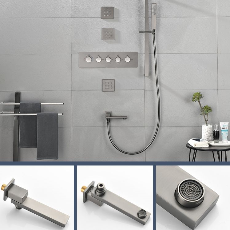 Modern Shower Trim Brass Body Jets Adjustable Shower Head Shower System Clearhalo 'Bathroom Remodel & Bathroom Fixtures' 'Home Improvement' 'home_improvement' 'home_improvement_shower_faucets' 'Shower Faucets & Systems' 'shower_faucets' 'Showers & Bathtubs Plumbing' 'Showers & Bathtubs' 1200x1200_89bcc252-fc42-48be-bc6e-1a82bf5b802a