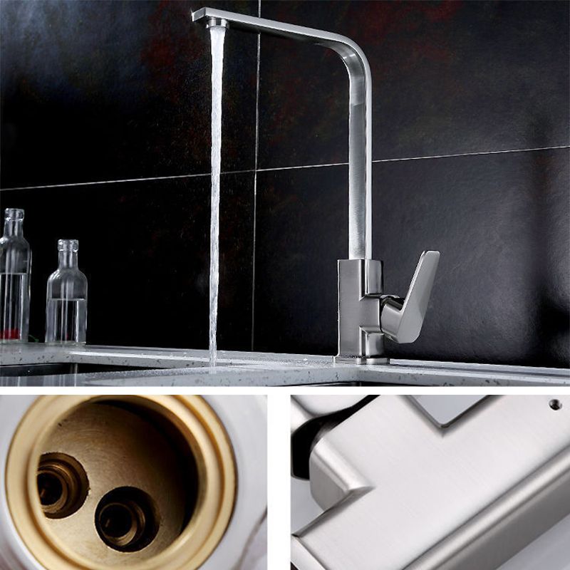Modern 1-Handle Faucet with Water Dispenser Copper Standard Kitchen Faucet Clearhalo 'Home Improvement' 'home_improvement' 'home_improvement_kitchen_faucets' 'Kitchen Faucets' 'Kitchen Remodel & Kitchen Fixtures' 'Kitchen Sinks & Faucet Components' 'kitchen_faucets' 1200x1200_89be9326-d550-4850-9156-fa058aaaabf5