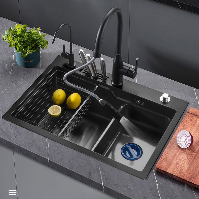 Noise-cancelling Design Kitchen Sink Stainless Steel Drop-In Kitchen Sink Clearhalo 'Home Improvement' 'home_improvement' 'home_improvement_kitchen_sinks' 'Kitchen Remodel & Kitchen Fixtures' 'Kitchen Sinks & Faucet Components' 'Kitchen Sinks' 'kitchen_sinks' 1200x1200_89f5a736-dad7-4753-bc98-dd90b6ddeff4