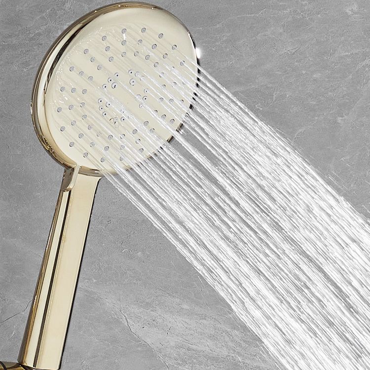 Contemporary Shower Head Combo Gold Wall Mounted Shower System Clearhalo 'Bathroom Remodel & Bathroom Fixtures' 'Home Improvement' 'home_improvement' 'home_improvement_shower_faucets' 'Shower Faucets & Systems' 'shower_faucets' 'Showers & Bathtubs Plumbing' 'Showers & Bathtubs' 1200x1200_89f88117-1861-41f0-b291-ae2e5e3d90d7
