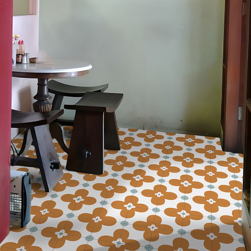 Square Indoor Vinyl Flooring Flower Print Peel and Stick Waterproof Vinyl Flooring Clearhalo 'Flooring 'Home Improvement' 'home_improvement' 'home_improvement_vinyl_flooring' 'Vinyl Flooring' 'vinyl_flooring' Walls and Ceiling' 1200x1200_8a345555-9b4c-4a60-aa31-74f6160f57f8