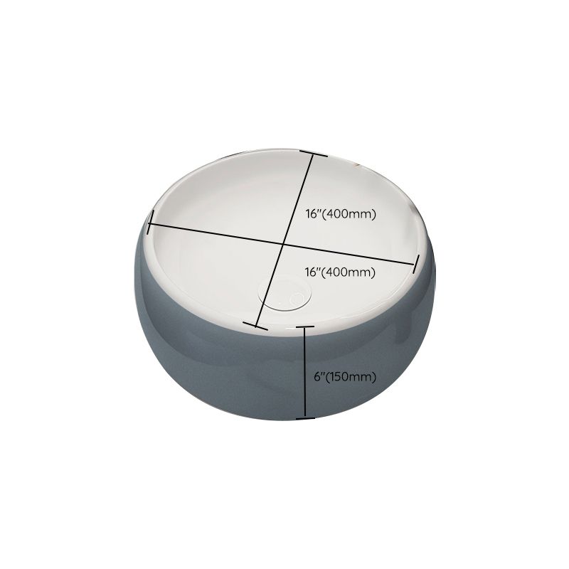 Modern Style Vessel Bathroom Sink Round Ceramic Vessel Bathroom Sink Clearhalo 'Bathroom Remodel & Bathroom Fixtures' 'Bathroom Sinks & Faucet Components' 'Bathroom Sinks' 'bathroom_sink' 'Home Improvement' 'home_improvement' 'home_improvement_bathroom_sink' 1200x1200_8a4e1f90-80da-4b9d-ae5e-f4a31b7381fe
