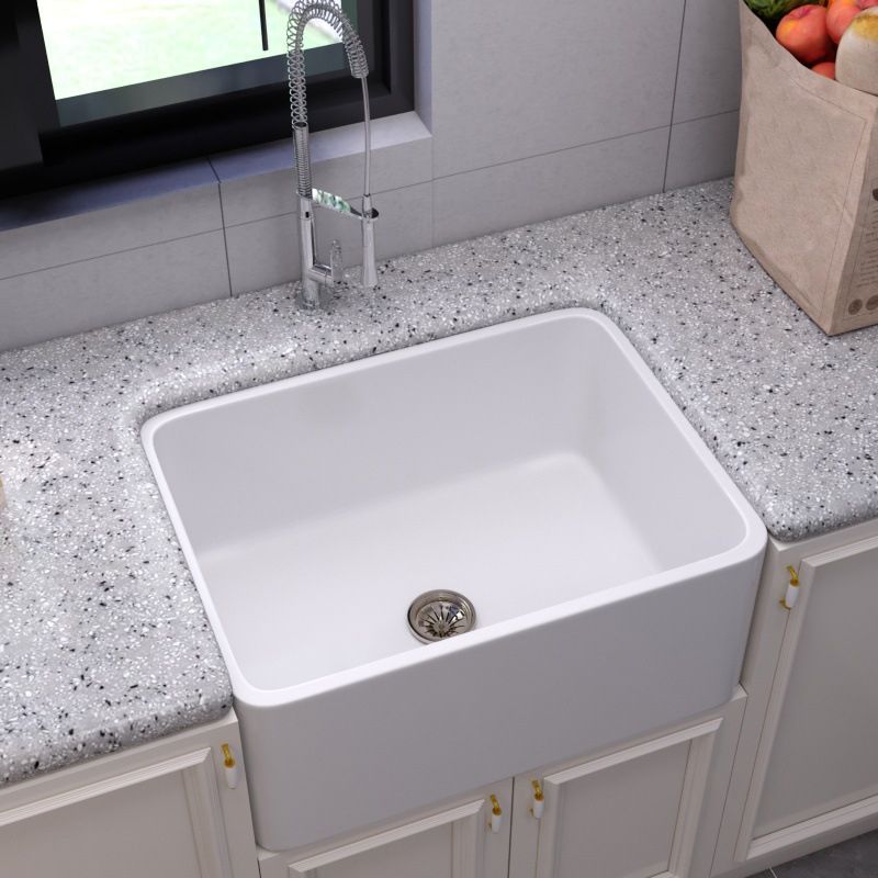 Ceramic Kitchen Sink Single Basin Contemporary Style Kitchen Sink(Not Including Faucet) Clearhalo 'Home Improvement' 'home_improvement' 'home_improvement_kitchen_sinks' 'Kitchen Remodel & Kitchen Fixtures' 'Kitchen Sinks & Faucet Components' 'Kitchen Sinks' 'kitchen_sinks' 1200x1200_8a4f3901-ca8a-4b45-9bfb-e0189fd8eb9e