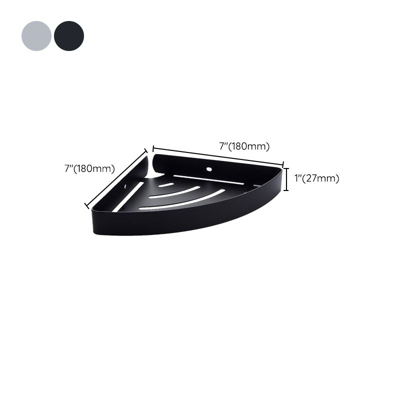 Silver/Black Bathroom Accessory Set Modern 1/2/3 - Piece Bath Shelf Clearhalo 'Bathroom Hardware Sets' 'Bathroom Hardware' 'Bathroom Remodel & Bathroom Fixtures' 'bathroom_hardware_sets' 'Home Improvement' 'home_improvement' 'home_improvement_bathroom_hardware_sets' 1200x1200_8a648bef-9b89-4cfb-bb4a-3758f6923686