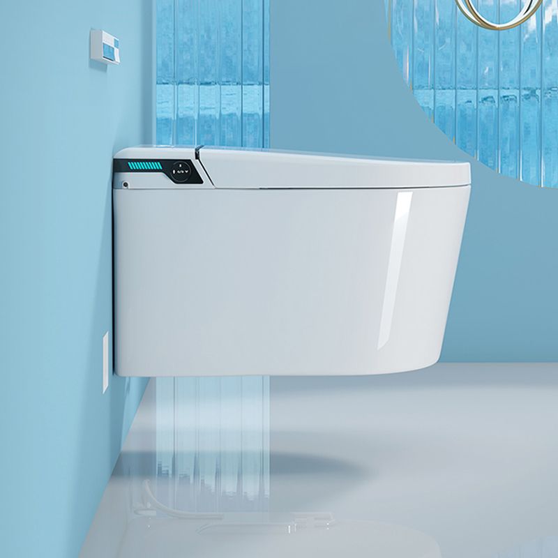 White Bidet Ceramic Heated Seat Elongated Foot Sensor Flush Smart Bidet in Tankless Clearhalo 'Bathroom Remodel & Bathroom Fixtures' 'Bidets' 'Home Improvement' 'home_improvement' 'home_improvement_bidets' 'Toilets & Bidets' 1200x1200_8a698a16-d059-47b2-bf1b-fc413c5a19c1