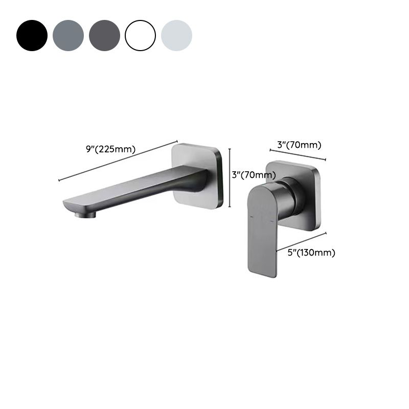 Wall Mounted Bathroom Faucet Waterfall Spout with Lever Handle Clearhalo 'Bathroom Remodel & Bathroom Fixtures' 'Bathroom Sink Faucets' 'Bathroom Sinks & Faucet Components' 'bathroom_sink_faucets' 'Home Improvement' 'home_improvement' 'home_improvement_bathroom_sink_faucets' 1200x1200_8a71e38f-70c9-4145-9ad8-ec0419bffdd5