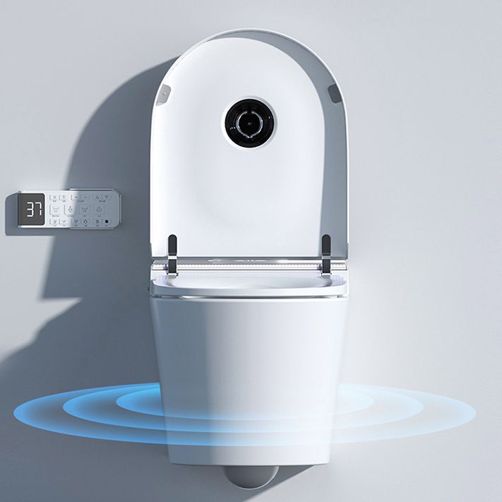 Contemporary 14.9" H Electronic Elongated Toilet Wall Mounted Bidet Clearhalo 'Bathroom Remodel & Bathroom Fixtures' 'Bidets' 'Home Improvement' 'home_improvement' 'home_improvement_bidets' 'Toilets & Bidets' 1200x1200_8a7668e7-7576-4d41-b38d-d31b99024d94